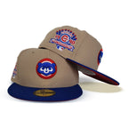 Tan Chicago Cubs Royal Visor Red Bottom 1990 New Era 59Fifty Fitted