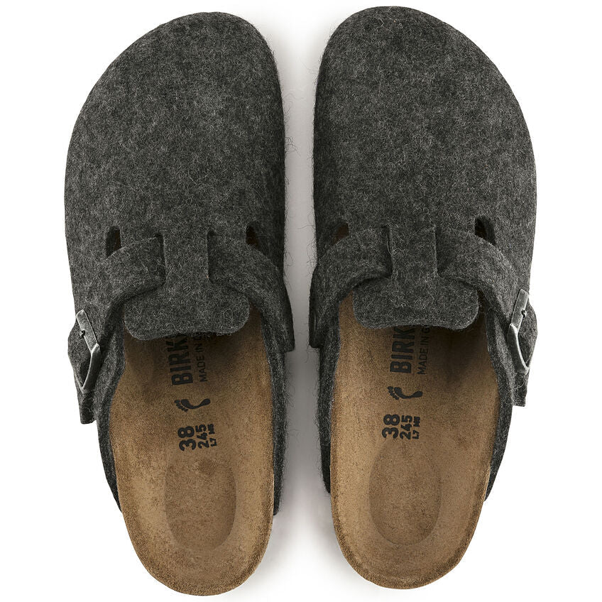 Birkenstock Boston Soft Footbed Suede "Anthracite"