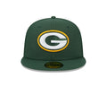 New Era Green Bay Packers 59FIFTY Green Fitted Hat Sidepatch 5950 Cap