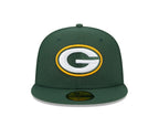 New Era Green Bay Packers 59FIFTY Green Fitted Hat Sidepatch 5950 Cap