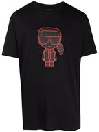 KARL LAGERFELD LOGO PRINT JERSEY T SHIRT-BLACK