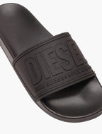 DIESEL SA-MAYEMI-POOL SLIDES WITH 3D LOGO "ALL BLACK"