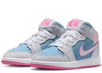 AIR JORDAN 1 MID DENIM SEQUIN “CobaltBliss/Pink Glow”