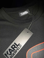 KARL LAGERFELD LOGO PRINT JERSEY T SHIRT-BLACK