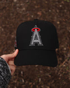 Black Los Angeles Angels Red Bottom 50th Anniversary Patch New Era 59Fifty Fitted