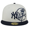 New York Yankees New Era Lonestar 59FIFTY Fitted Hat - Cream/Navy