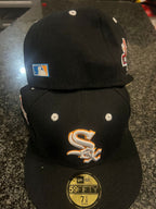 BLACK AND ORANGE SOX FITTED CAP