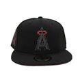 Black Los Angeles Angels Red Bottom 50th Anniversary New Era Fitted Cap