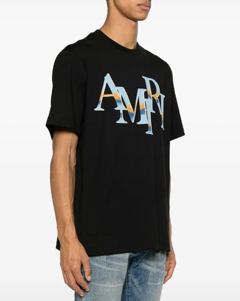 Amiri Staggered Chrome T-Shirt 'Black’