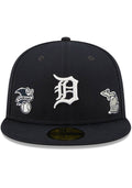 NEW ERA DETROIT TIGERS MENS NAVY BLUE IDENTITY 59FIFTY FITTED HAT