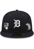 NEW ERA DETROIT TIGERS MENS NAVY BLUE IDENTITY 59FIFTY FITTED HAT
