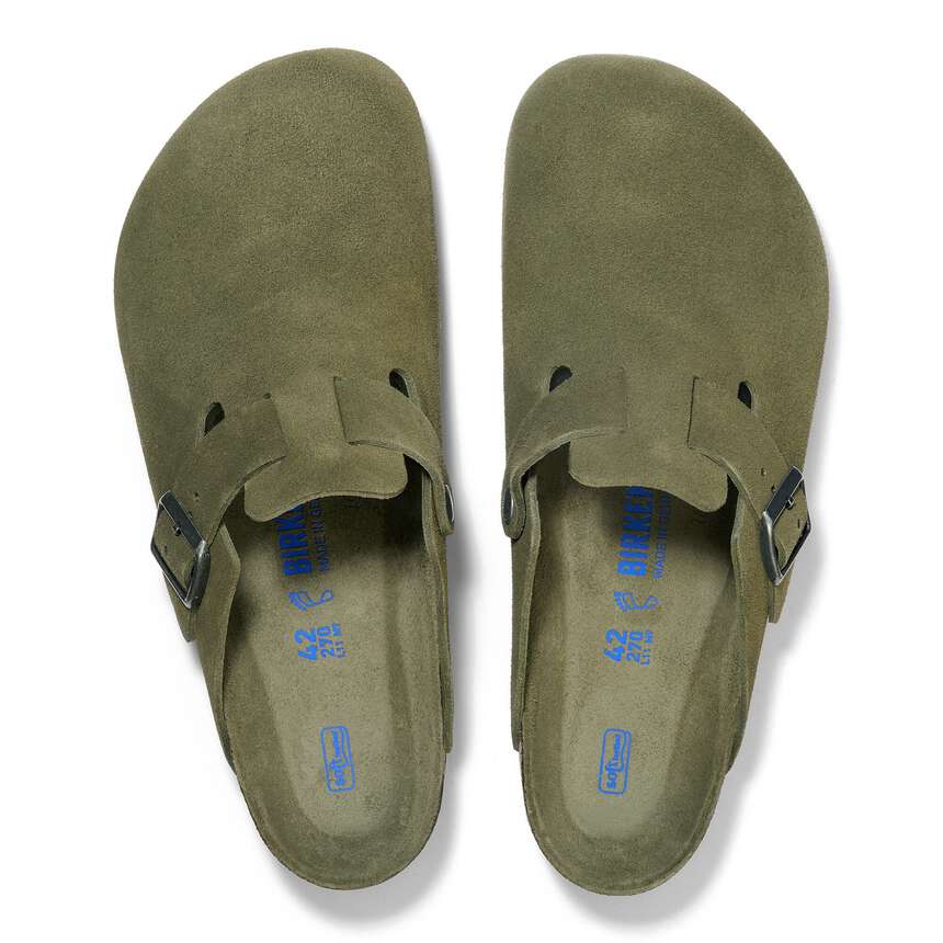Birkenstock Boston Soft Footbed Suede “Green”