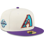 Men's New Era White/Purple Arizona Diamondbacks Fitted Cap