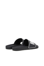 DIESEL SA-MAYEMI-POOL SLIDES WITH 3D LOGO "BLACK & WHITE"