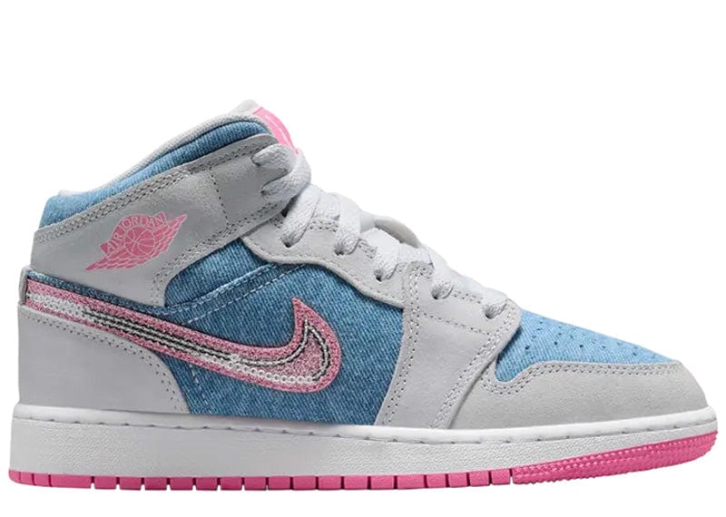 AIR JORDAN 1 MID DENIM SEQUIN “CobaltBliss/Pink Glow”