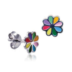 Multi coloured enamel tiny flower studs