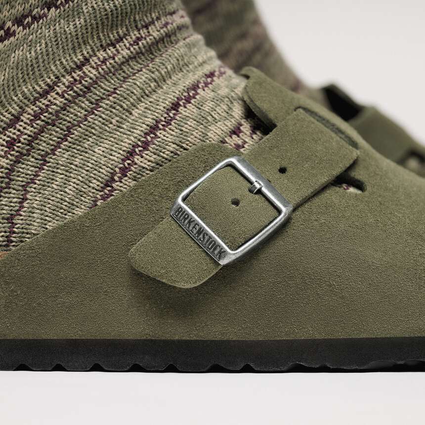 Birkenstock Boston Soft Footbed Suede “Green”