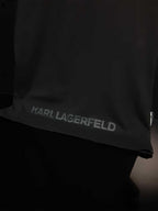 KARL LAGERFELD LOGO PRINT JERSEY T SHIRT-BLACK