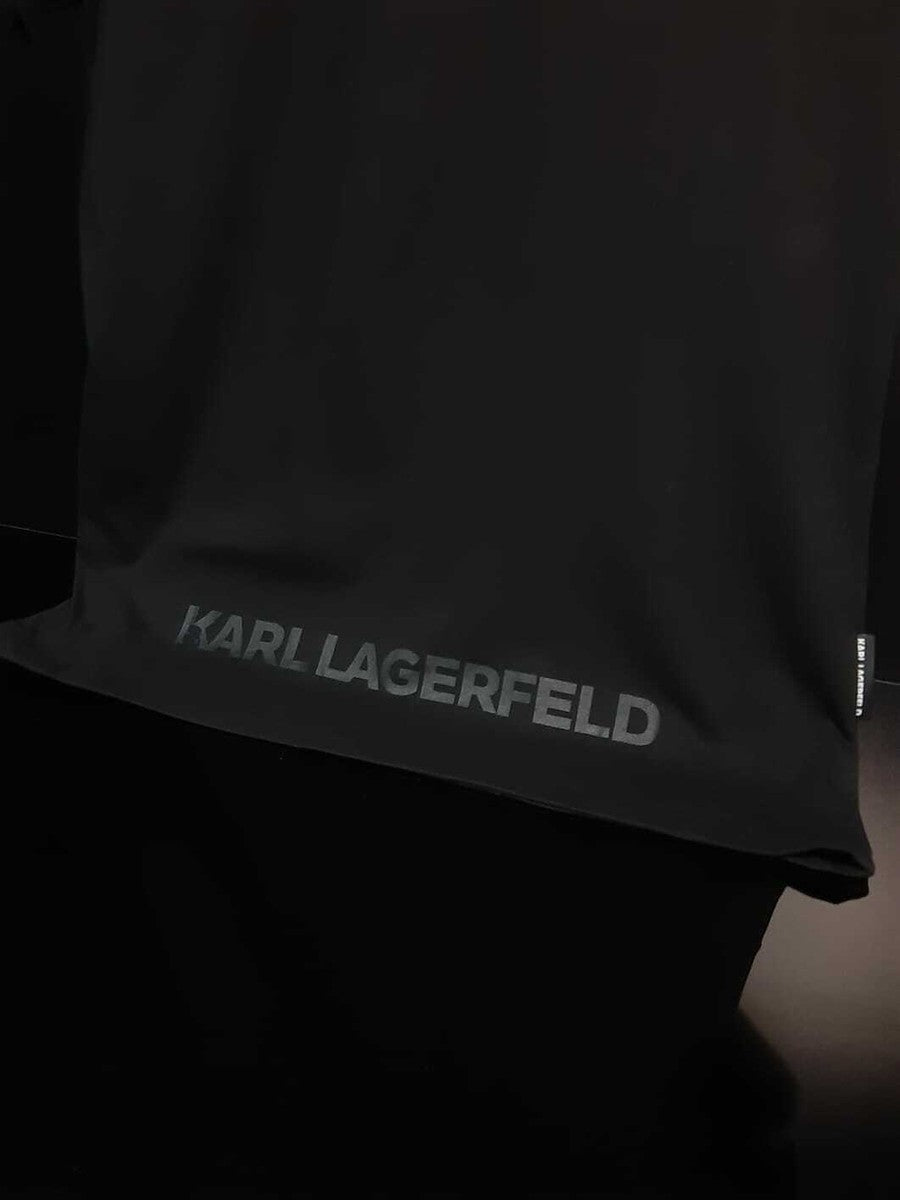 KARL LAGERFELD LOGO PRINT JERSEY T SHIRT-BLACK