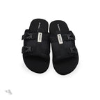 JONATHAN D BUCKLE SANDAL BLACK SLIDES