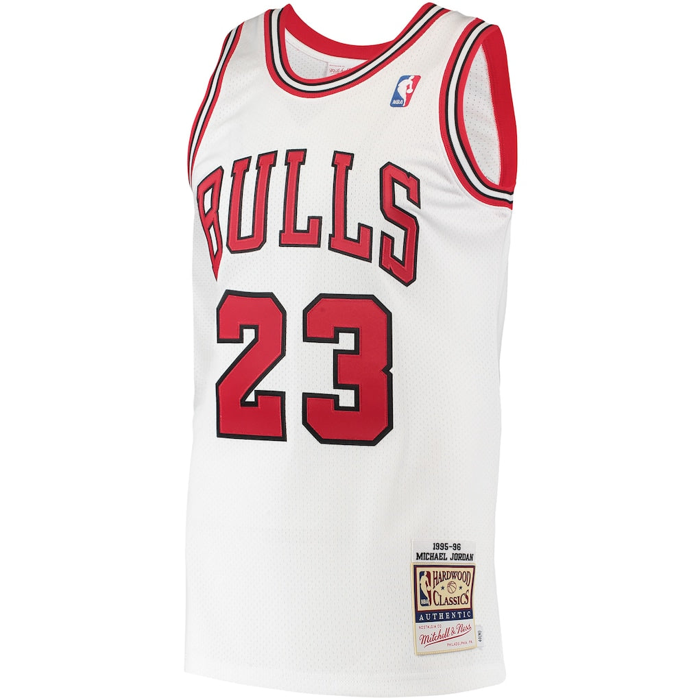 Men's Chicago Bulls Michael Jordan Mitchell & Ness White 1995 Hardwood Classics Authentic Jersey