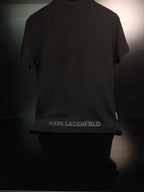 KARL LAGERFELD LOGO PRINT JERSEY T SHIRT-BLACK