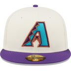 Men's New Era White/Purple Arizona Diamondbacks Fitted Cap