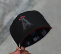 Black Los Angeles Angels Red Bottom 50th Anniversary Patch New Era 59Fifty Fitted