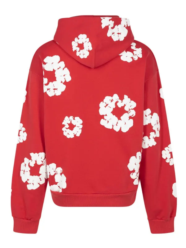 Denim Tears Wreath-Print “Red & White” hoodie