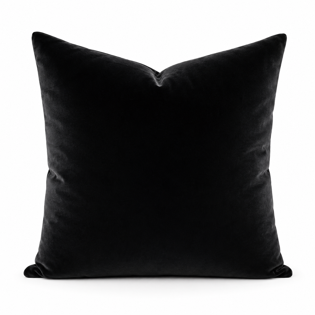 Crested Onyx Velvet Cushion