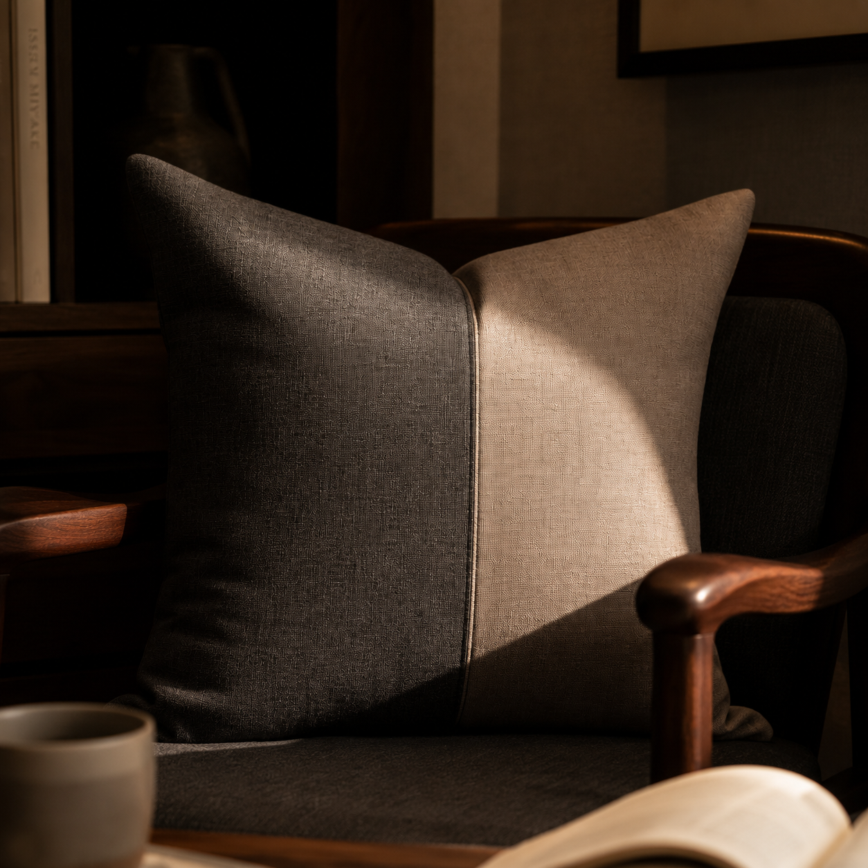 Crested Duo Tone Accent Pillow