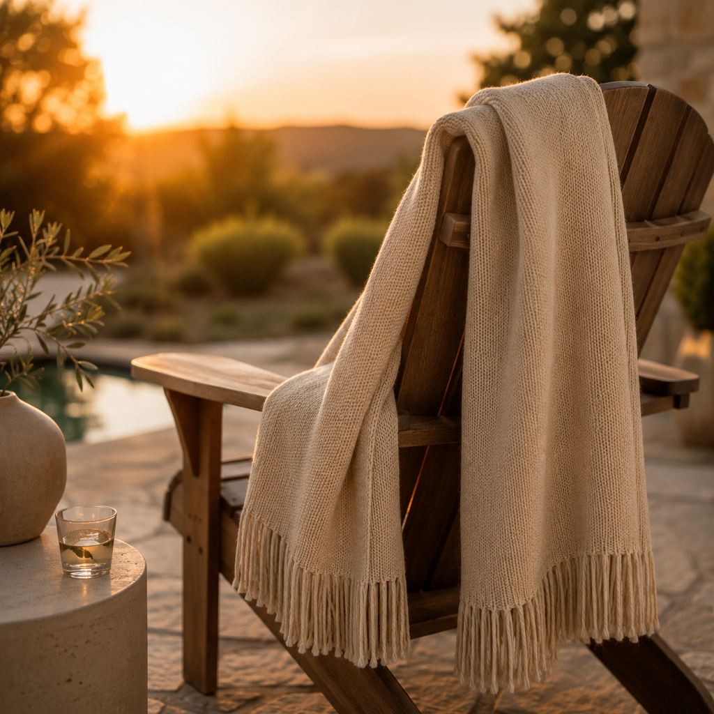 Crested Merino Wool Throw