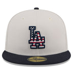 Los Angeles Dodgers New Era Khaki/Black 2024 Fourth of July 59FIFTY Fitted Hat
