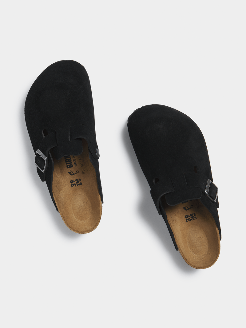 Birkenstock Boston Suede Black Clog