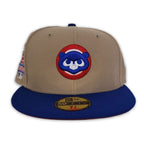 Tan Chicago Cubs Royal Visor Red Bottom 1990 New Era 59Fifty Fitted