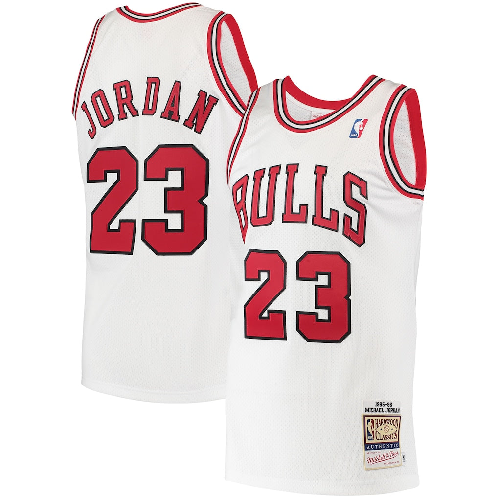 Men's Chicago Bulls Michael Jordan Mitchell & Ness White 1995 Hardwood Classics Authentic Jersey