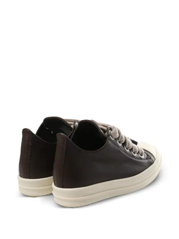 Rick Owens Brown Leather low-tops