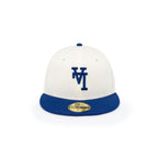 New Era Los Angeles Dodgers 59FIFTY Upside Down Dark Royal Visor Chrome White Fitted Cap