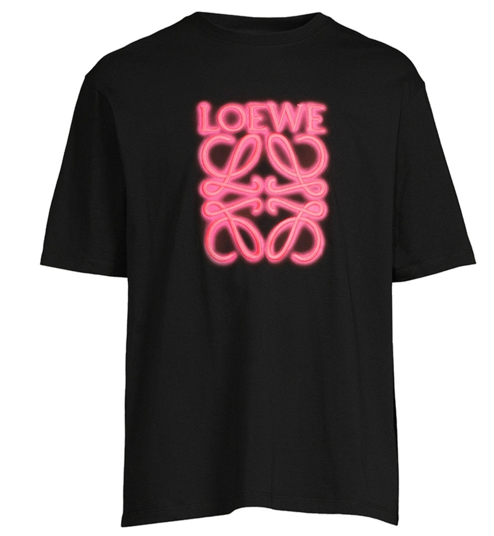Loewe Cotton T-Shirt With Neon Logo “Black”