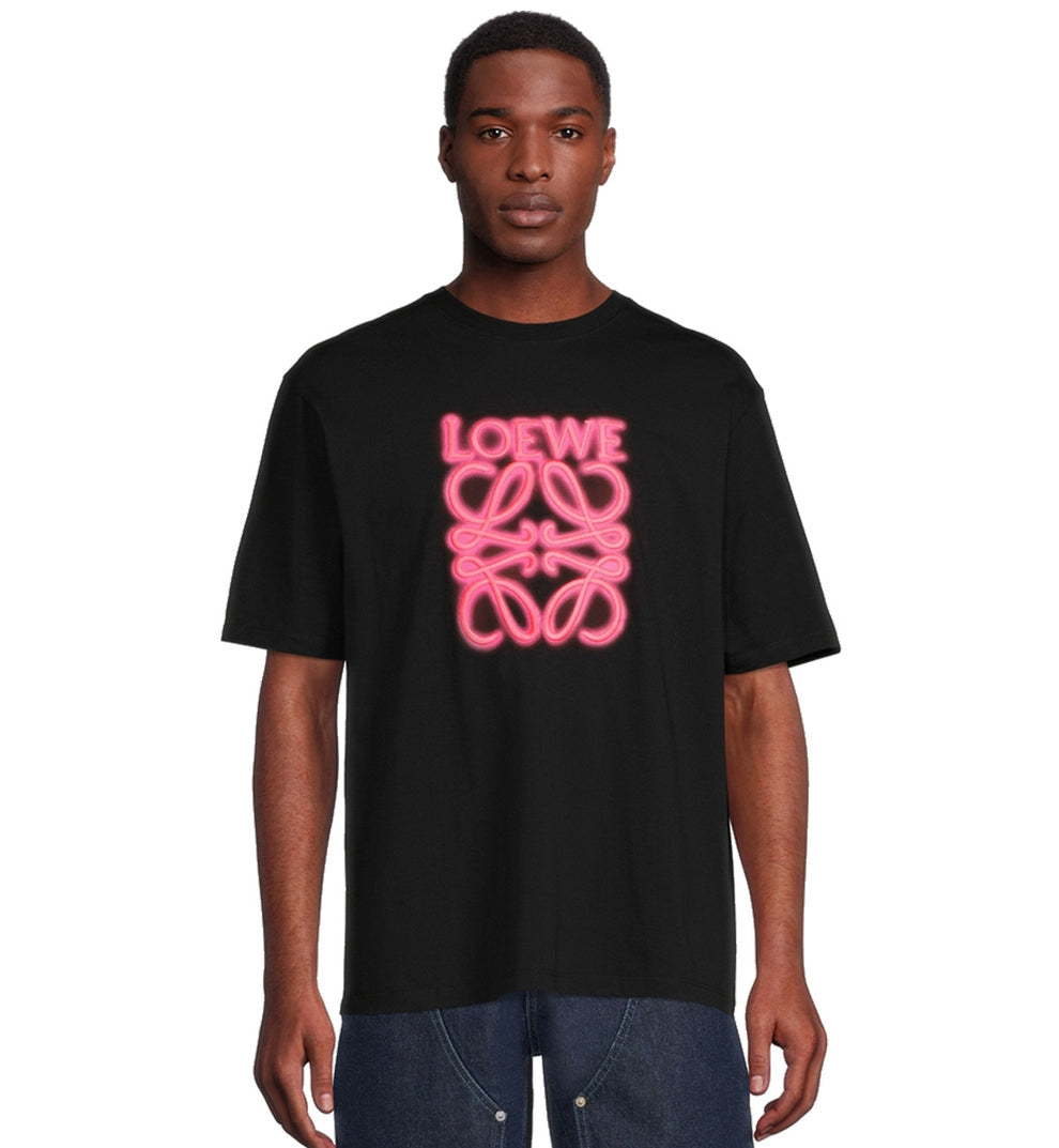 Loewe Cotton T-Shirt With Neon Logo “Black”