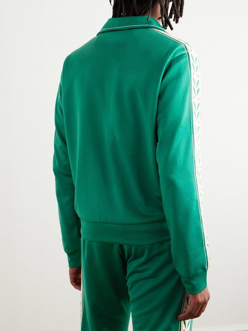 Casablanca - Laurel Logo-Embroidered Jersey Track Jacket - Green