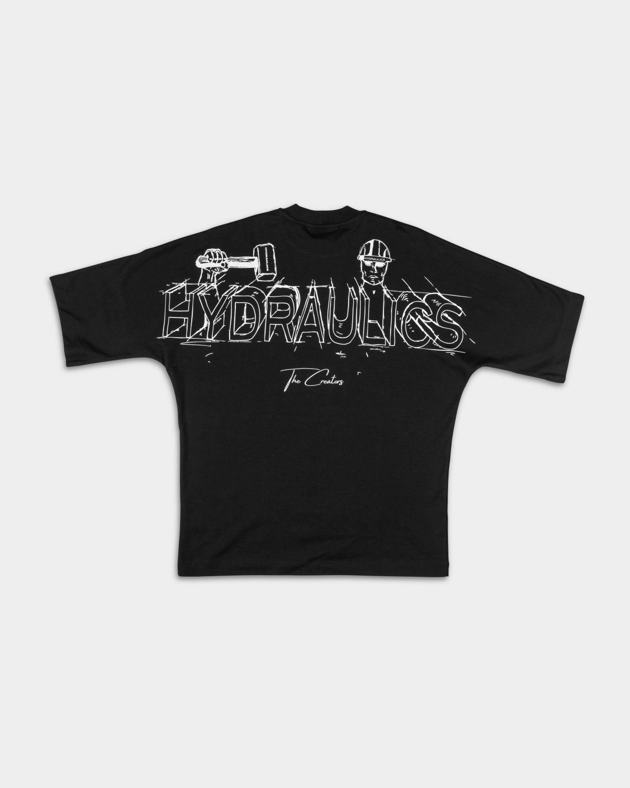 HYDRAULICS PERSPECTIVE SUPER OVERSIZED T-SHIRT BLACK