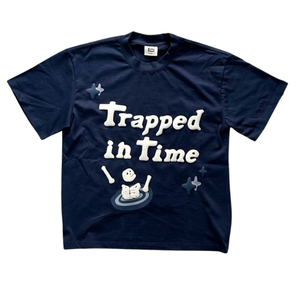 Broken Planet Trapped In Time Blue T-Shirts