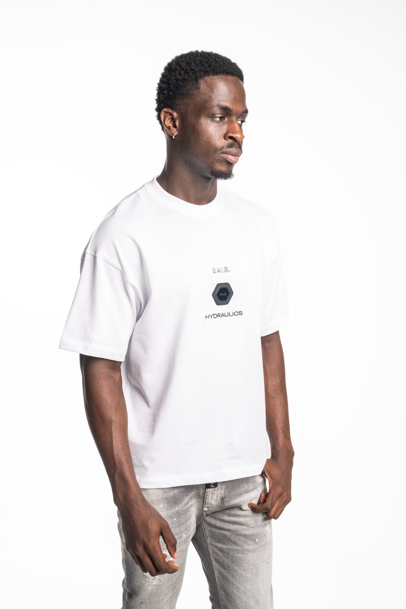 BALR MEN’S BALR X HYDRAULICS METAL LOGO BOX T SHIRT