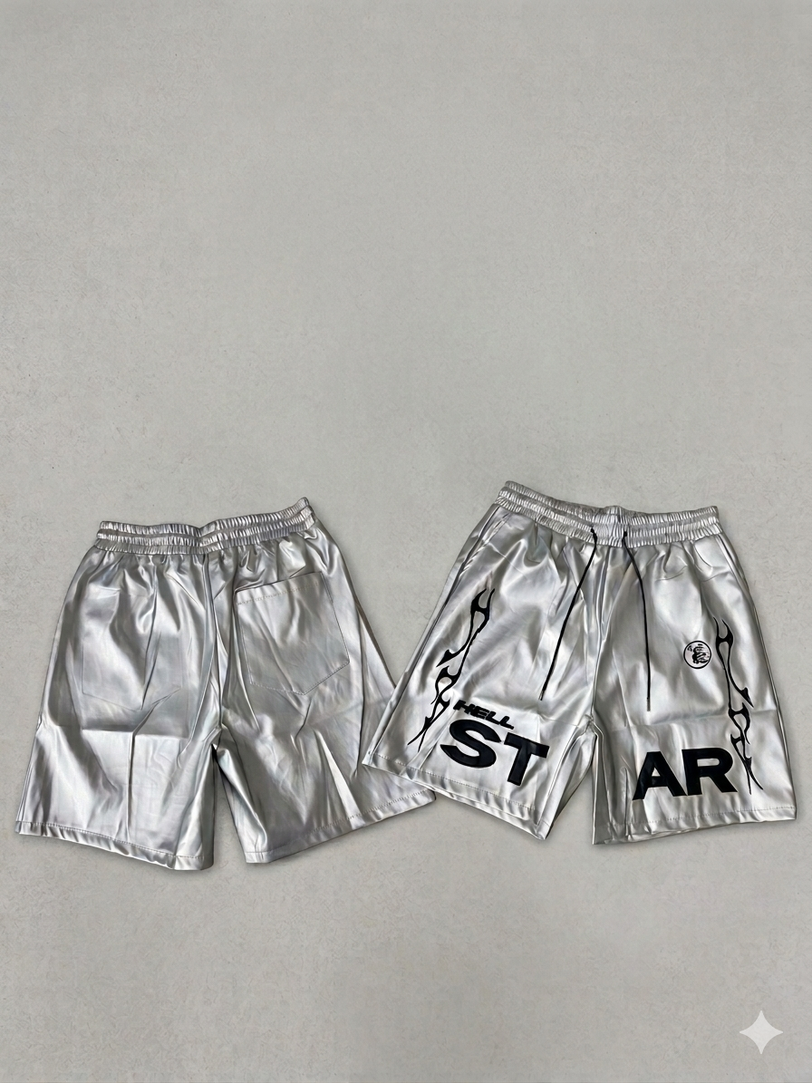 HELLSTAR Leather Shorts “Grey”