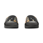 Burberry Sliced Check Print Black Slides (With Box)