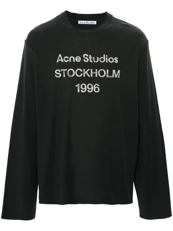 Acne Studios logo-print distressed T-shirt