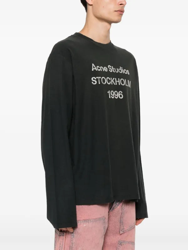 Acne Studios logo-print distressed T-shirt
