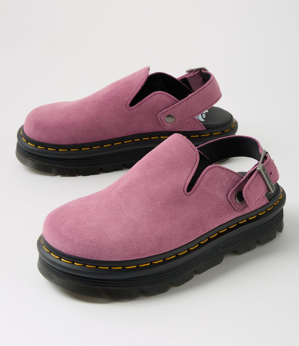 Zebzag Muted Purple Suede Mules