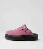 Zebzag Muted Purple Suede Mules